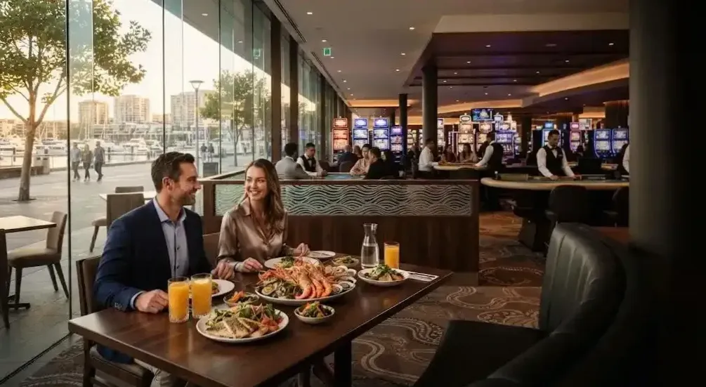 Private gaming salon at night
